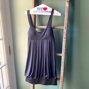 Black cocktail dress with banded bottom